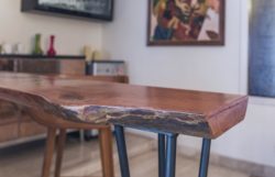 Designer apartment interiors wooden bar table